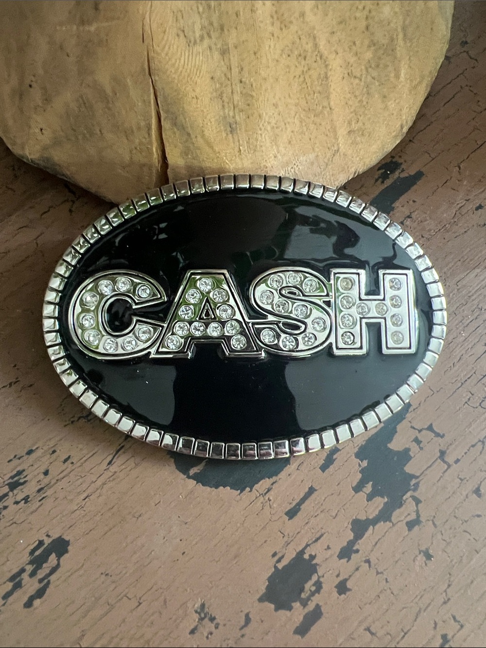 Vintage 2006 Johnny Cash Belt Buckle Rhinestone